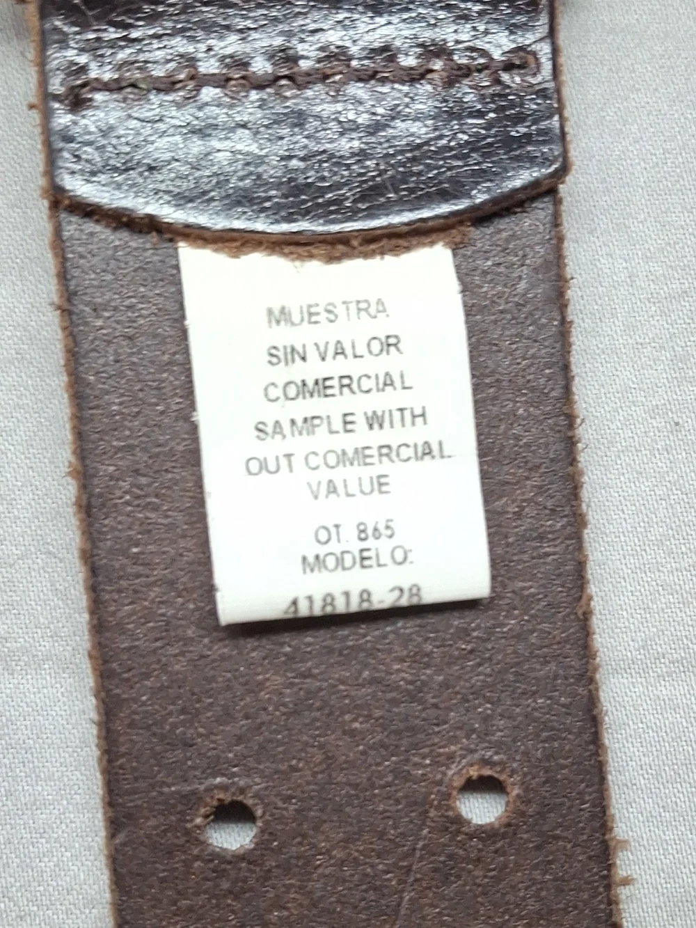 Rare Levi's Adjustable Double Prong Leather Belt Pre-Production Sample 41818-28